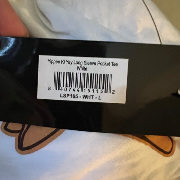 Rowdy Gentlemen NWT Yippee Ki Yay Long Sleeve, White Size Lg - Picture 6 of 7
